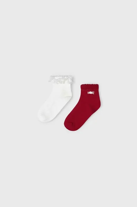 Дитячі шкарпетки Mayoral 2-pack колір червоний
