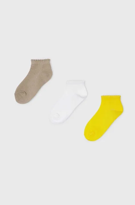 Дитячі шкарпетки Mayoral 3-pack колір жовтий