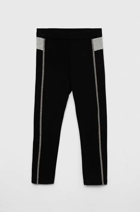 Sisley legginsy dziecięce kolor czarny wzorzyste