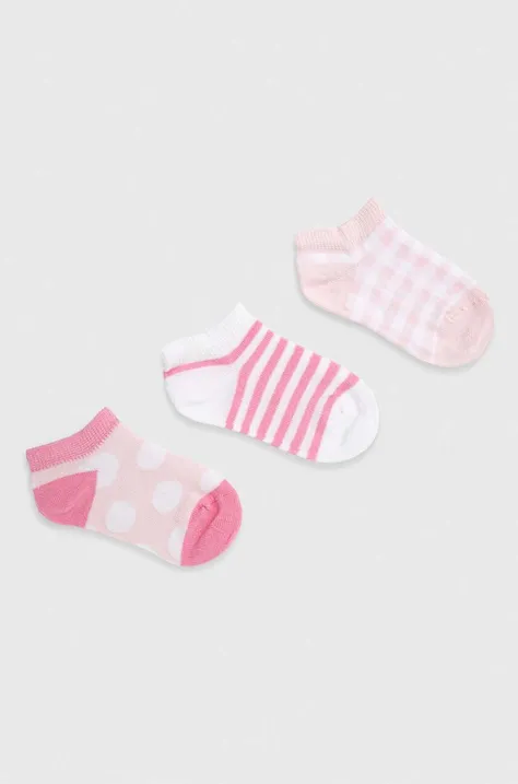 Дитячі шкарпетки United Colors of Benetton 3-pack колір рожевий