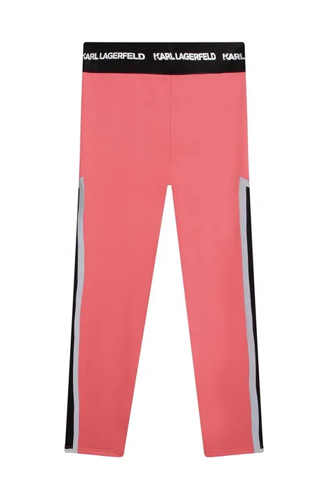 Детские леггинсы Karl Lagerfeld цвет розовый с принтом