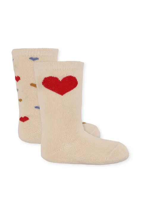 Дитячі шкарпетки Konges Sløjd 2-pack колір бежевий