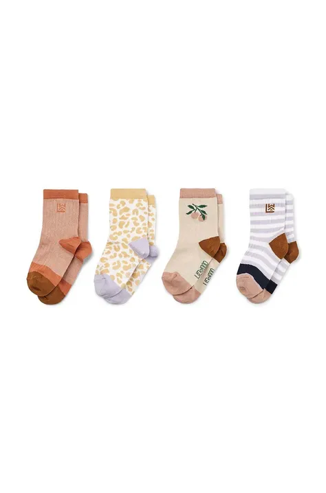 Дитячі шкарпетки Liewood 4-pack колір бежевий