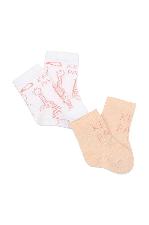 Detské ponožky Kenzo Kids 2-pak ružová farba