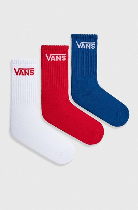 Κάλτσες Vans BY CLASSIC CREW BOYS TRUE RED/WHITE 3-pack