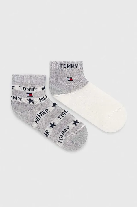 Otroške nogavice Tommy Hilfiger 2-pack siva barva