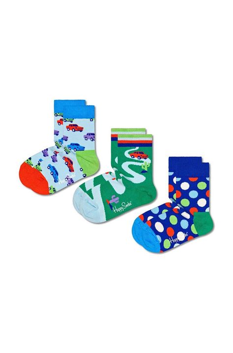 Дитячі шкарпетки Happy Socks Kids Car 3-pack