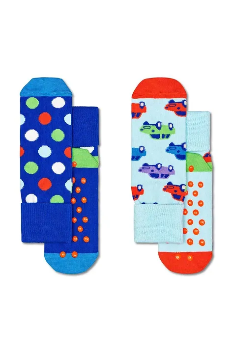 Happy Socks skarpetki dziecięce 2-pack kolor niebieski