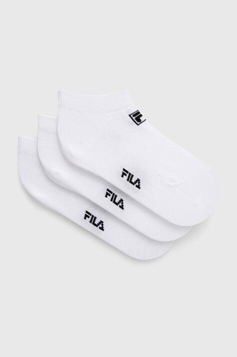 Otroške nogavice Fila 3-pack bela barva