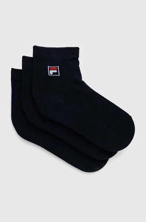 Detské ponožky Fila 3-pak tmavomodrá farba