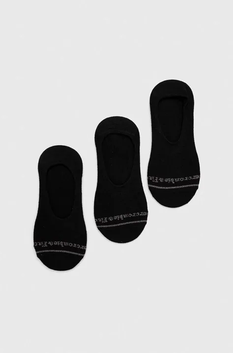 Čarape Abercrombie & Fitch 3-pack za muškarce, boja: crna