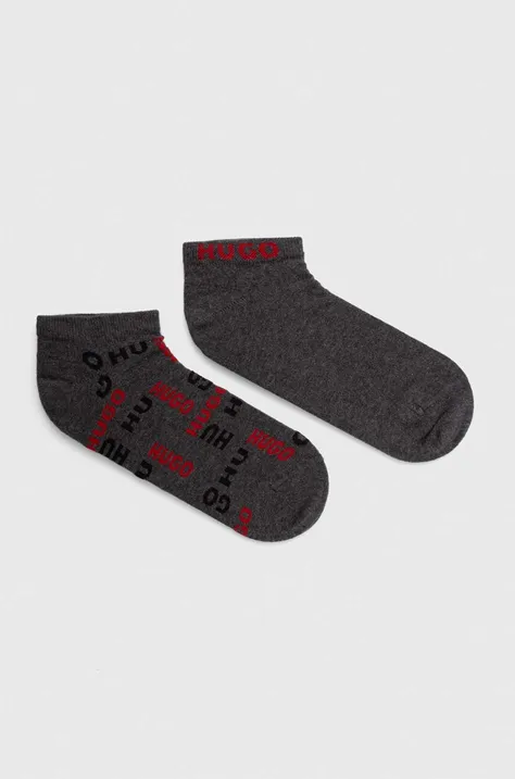Κάλτσες HUGO 2-pack χρώμα: γκρι