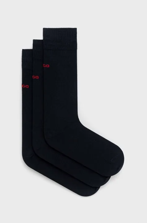 Čarape HUGO 3-pack za muškarce, boja: tamno plava
