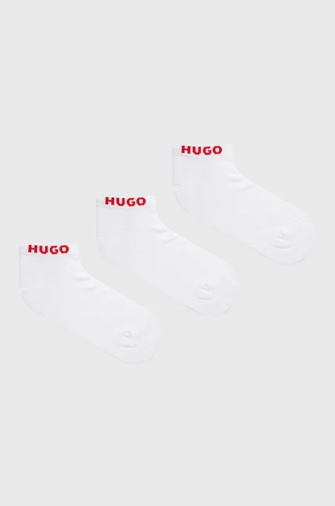 Čarape HUGO 3-pack za muškarce, boja: bijela