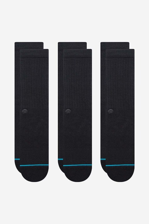 Ponožky Stance Shelter 3-pack pánské, černá barva, A556A23SHL-BLK