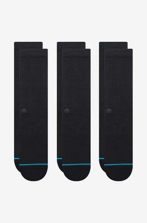 Ponožky Stance Shelter 3-pak A556A23SHL-BLK, pánske, čierna farba
