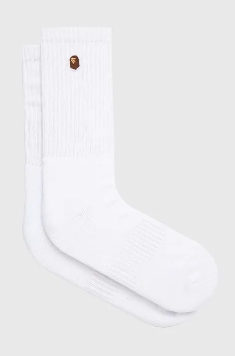Ponožky A Bathing Ape pánske, biela farba