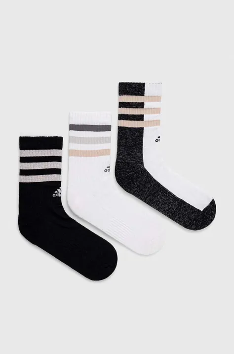 Ponožky z ľanovej zmesi adidas 3-pak čierna farba