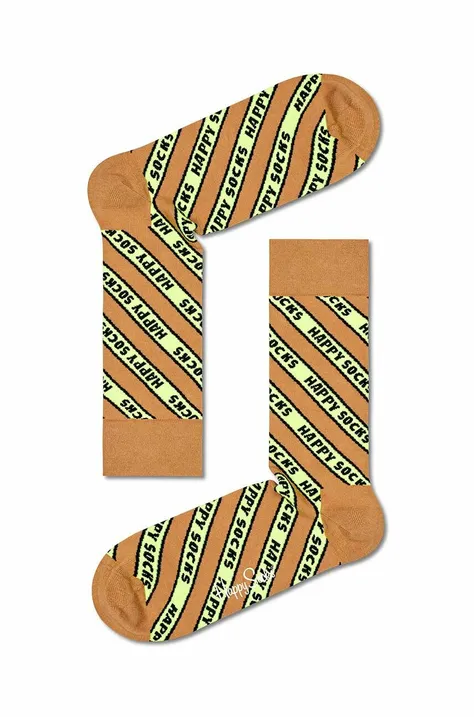 Happy Socks skarpetki kolor brązowy