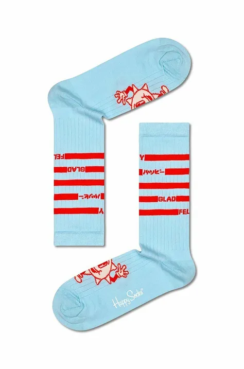 Чорапи Happy Socks Happy в синьо