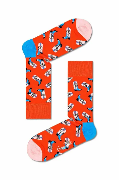 Κάλτσες Happy Socks Cowboy Boots χρώμα: πορτοκαλί