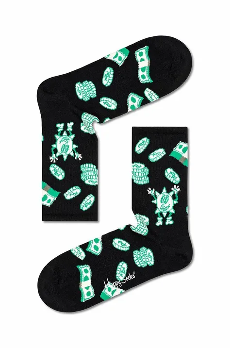 Чорапи Happy Socks Black Happy Money в черно