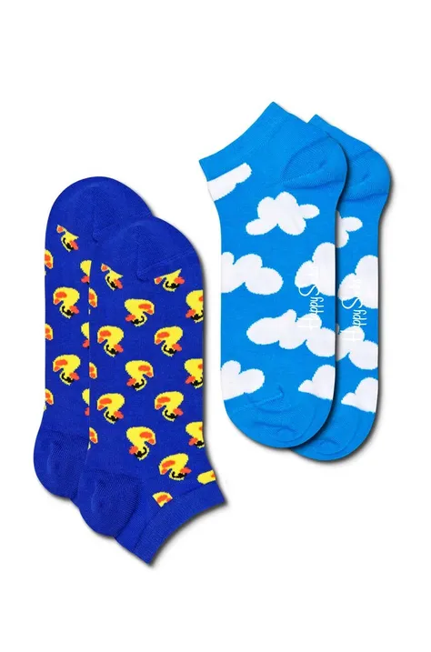 Happy Socks skarpetki Rubber Dock Low Sock 2-pack kolor niebieski