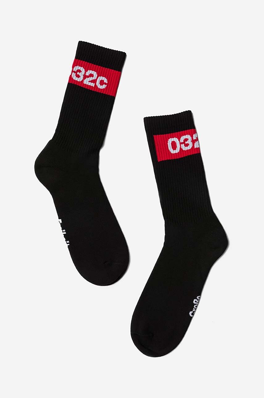 Κάλτσες 032C Tape Socks χρώμα: μαύρο