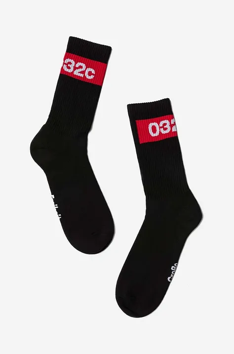 Κάλτσες 032C Tape Socks χρώμα: μαύρο