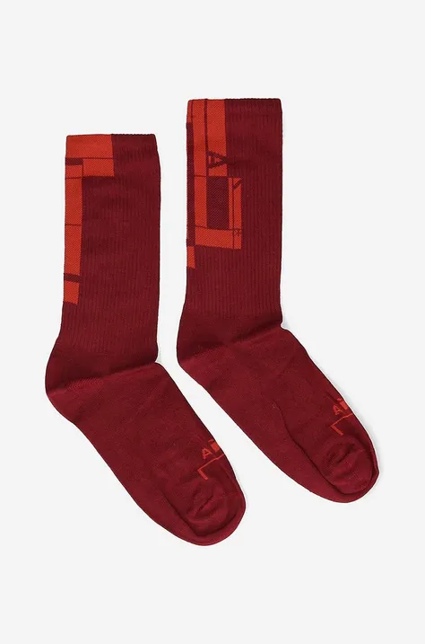 Čarape A-COLD-WALL* Block Bracket boja: crvena, ACWMSK029-GARNET