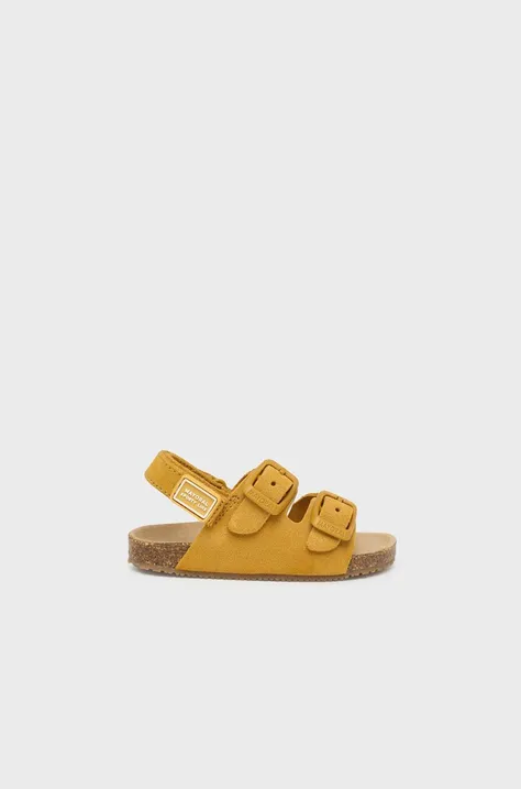 Detské semišové sandále Mayoral žltá farba