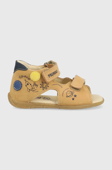 Detské kožené sandále Primigi béžová farba