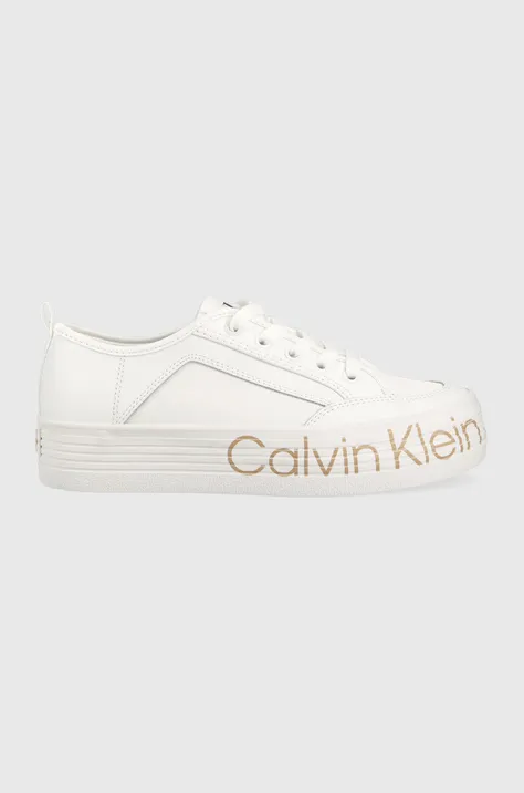 Кожени маратонки Calvin Klein Jeans Yw0yw01025 Vulc Flatf Low Wrap Around Logo