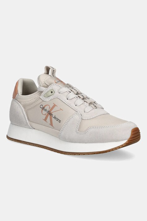 Tenisky Calvin Klein Jeans YW0YW00840 RUNNER SOCK LACEUP NY-LTH W šedá barva, YW0YW00840