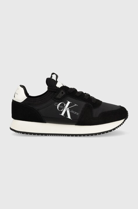 Calvin Klein Jeans sneakers YW0YW00840 RUNNER SOCK LACEUP NY-LTH W culoarea negru, YW0YW00840