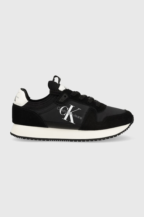 Calvin Klein Jeans sneakers YW0YW00840 RUNNER SOCK LACEUP NY-LTH W culoarea negru, YW0YW00840