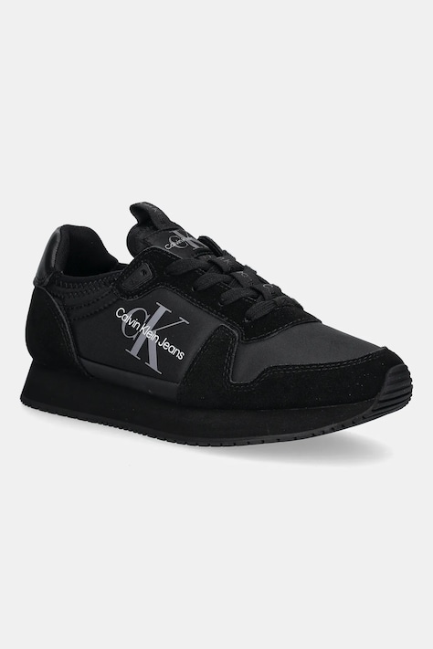 Superge Calvin Klein Jeans YW0YW00840 RUNNER SOCK LACEUP NY-LTH W siva barva, YW0YW00840