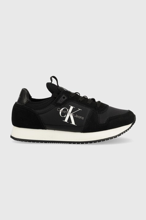 Calvin Klein Jeans sneakers YW0YW00840 RUNNER SOCK LACEUP NY-LTH W culoarea negru, YW0YW00840