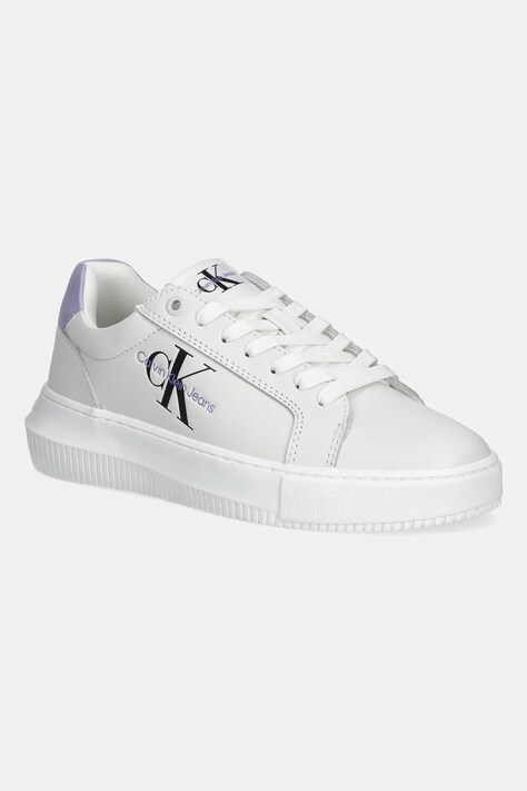 Шкіряні кросівки Calvin Klein Jeans YW0YW00823 CHUNKY CUPSOLE MONOLOGO W колір білий YW0YW00823