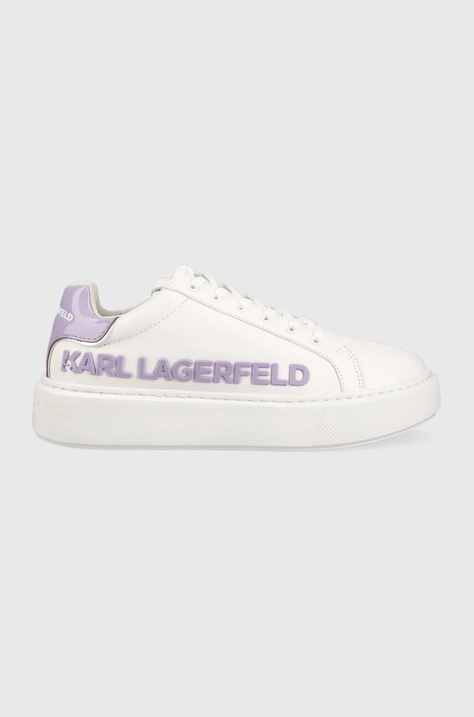 Karl Lagerfeld sneakers din piele MAXI KUP culoarea alb KL62210