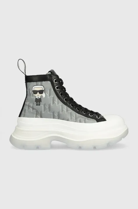 Πάνινα παπούτσια Karl Lagerfeld KL42959 LUNA χρώμα: μαύρο