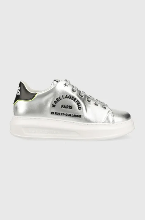 Δερμάτινα αθλητικά παπούτσια Karl Lagerfeld KL62539D Kapri χρώμα: ασημί KL62539D