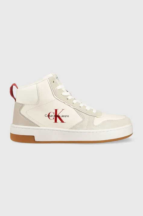 Calvin Klein Jeans sneakersy BASKET CUPSOLE MID IRREG LINE WN kolor biały YW0YW00921