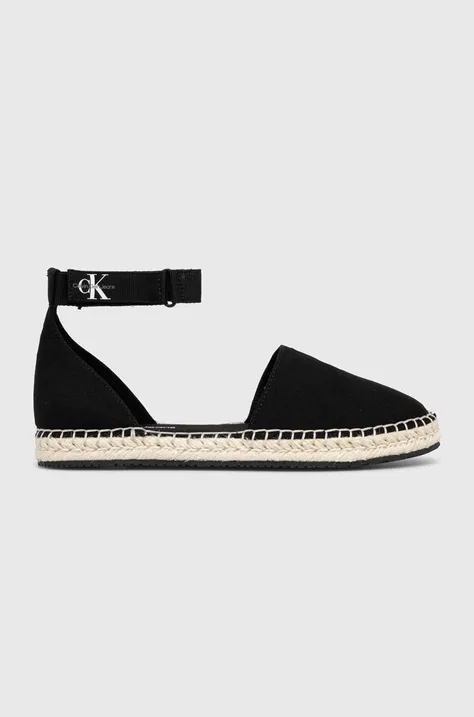 Espadrilky Calvin Klein Jeans ANKLE ESPADRILLE čierna farba, YW0YW01027,