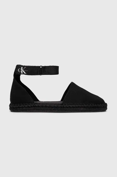 Εσπαντρίγιες Calvin Klein Jeans ANKLE ESPADRILLE χρώμα: μαύρο, YW0YW01027