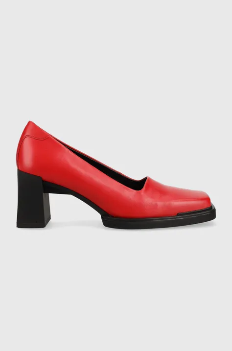 Kožne salonke Vagabond Shoemakers EDWINA boja: crvena, s debelom potpeticom
