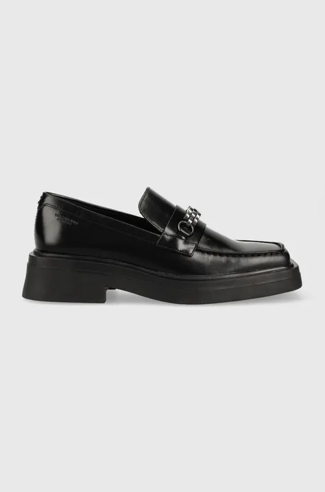 Kožne mokasinke Vagabond Shoemakers EYRA za žene, boja: crna, ravna potpetica, 5550.001.20