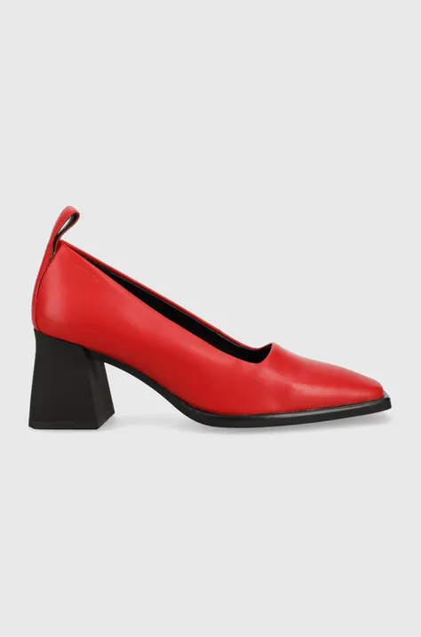 Kožne salonke Vagabond Shoemakers HEDDA boja: crvena, s debelom potpeticom, 5303.101.47