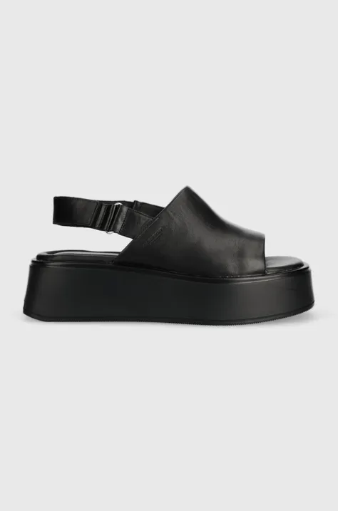 Кожаные сандалии Vagabond Shoemakers COURTNEY женские цвет чёрный на платформе 5534.001.92