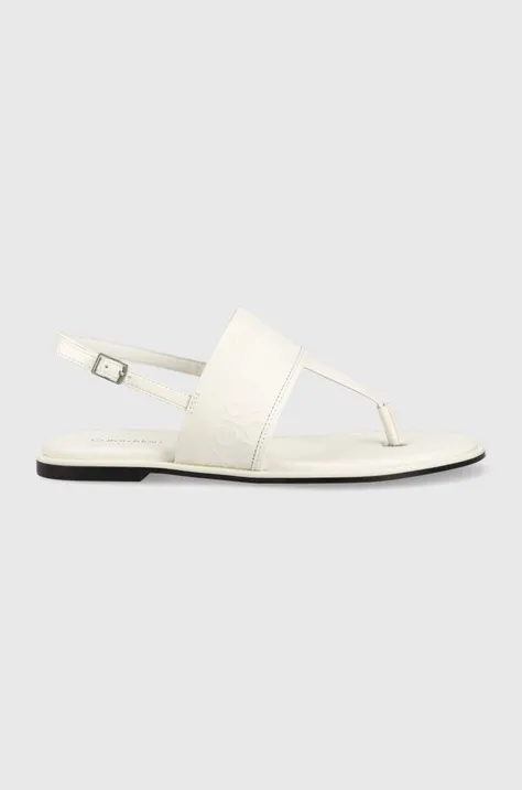 Calvin Klein sandale femei, culoarea alb, HW0HW01536